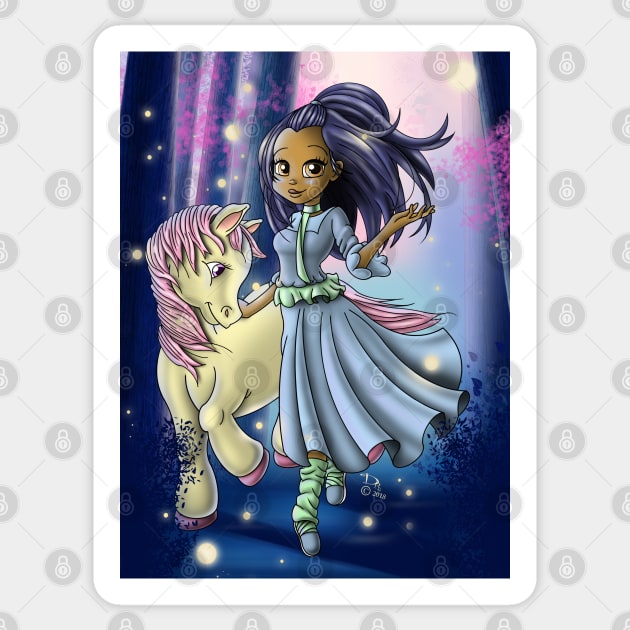 Native American Girl and Pony Sticker by treasured-gift